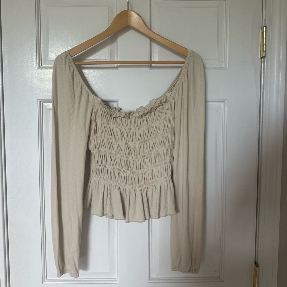 ALTARD STATE LONG SLEEVE ROUCHED SHIRT